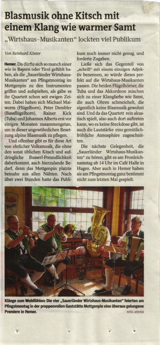 Blasmusik ohne Kitsch mit einem Klang wie warmer Samt